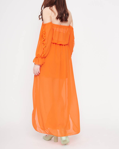Rochie spaniolă portocalie maxi pentru femei - Îmbrăcăminte