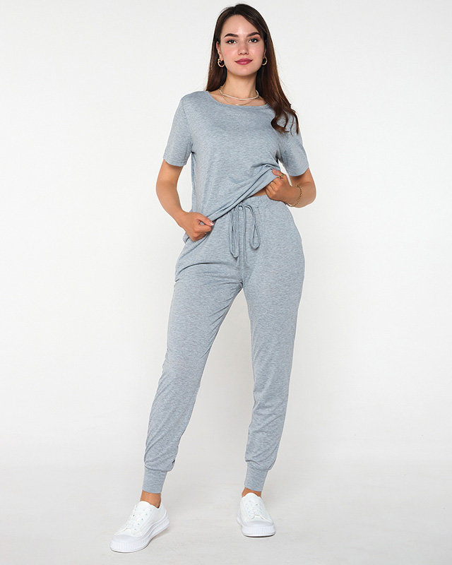 Set de trening sport gri pentru damă - Îmbrăcăminte