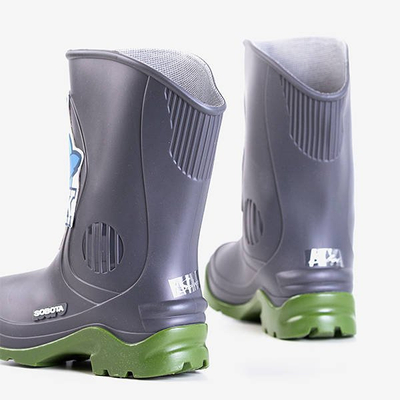Cizme de ploaie pentru copii Happy Baby verde-gri - Încălțăminte