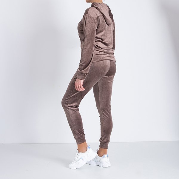 Hanorac de dama maro cu inscripție - Îmbrăcăminte