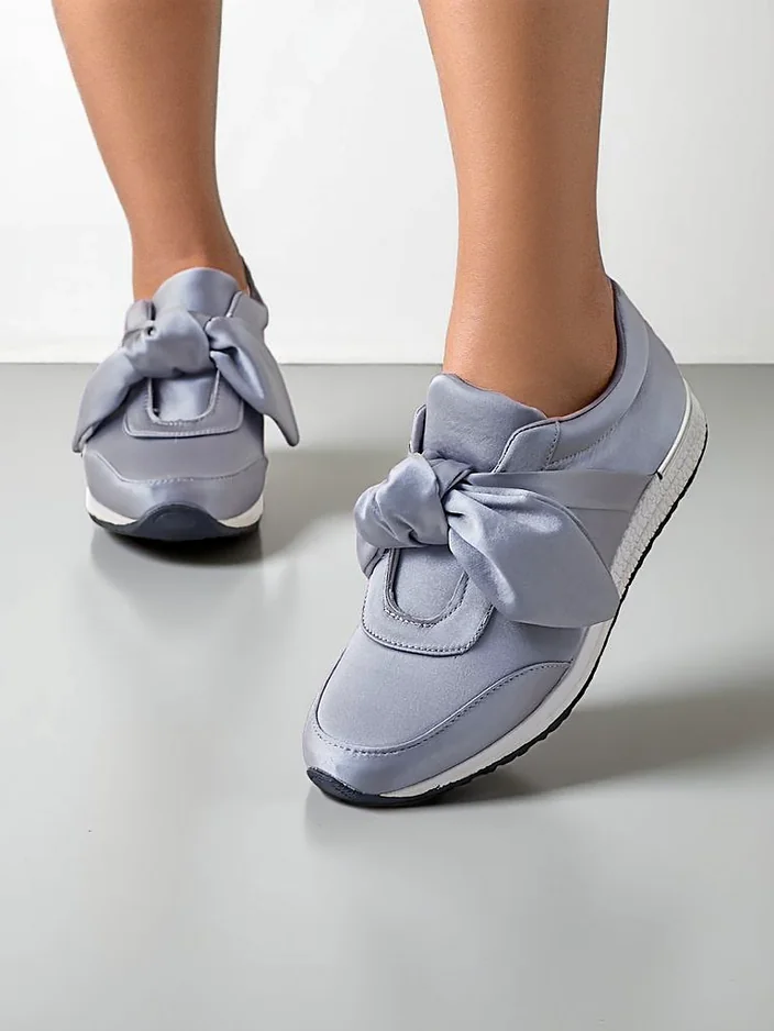 Sneakers Royalfashion pentru femei cu fundiță Socca