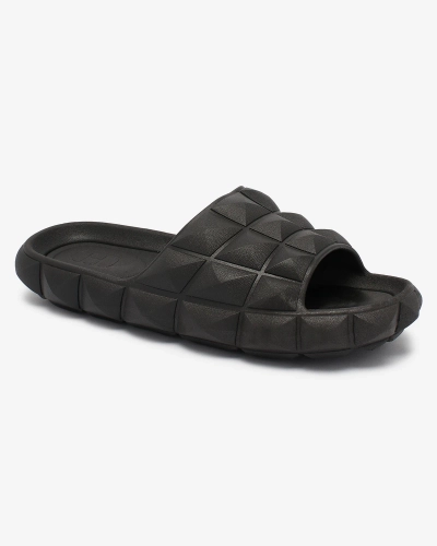 Royalfashion Șlapi de damă cu ștanțare în negru Ambeha