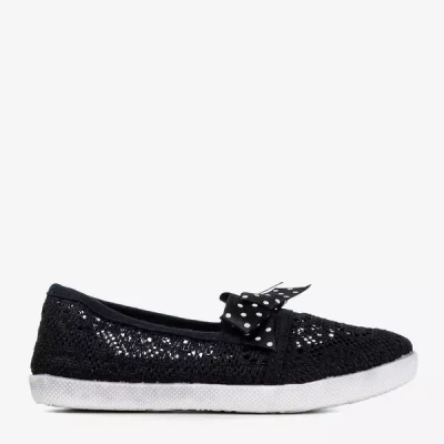 OUTLET Tenisi slip-on pentru copii Black Shea - Incaltaminte