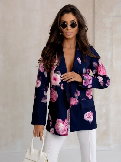 Sacou Royalfashion pentru femei fără închidere cu flori de trandafir