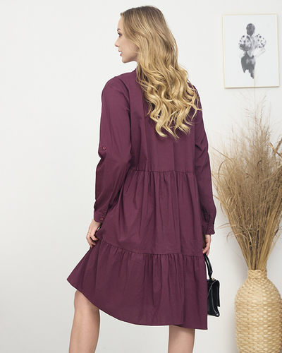 Rochie de damă maro PLUS SIZE- Îmbrăcăminte