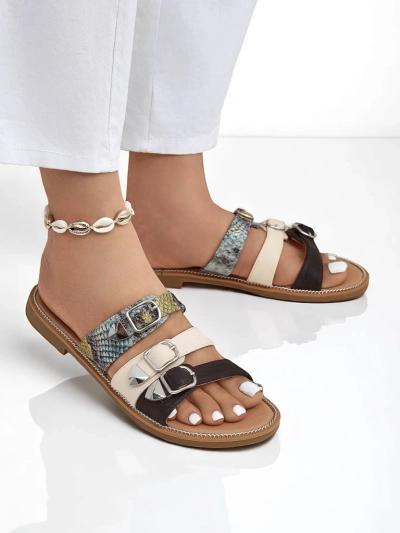 Royalfashion Dames platsool Snake Chic-pantoffels