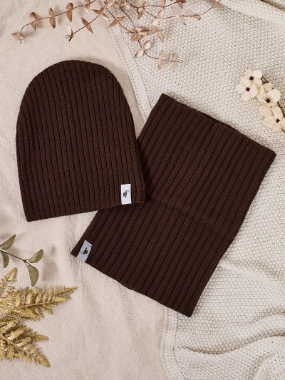 Set de iarnă universar Royalfashion - șapcă cu fular tubular