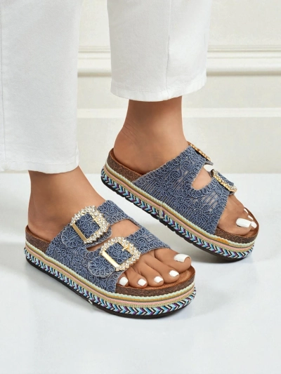 Sandale dama Royalfashion cu catarame cu pietre strălucitoare GlamCork