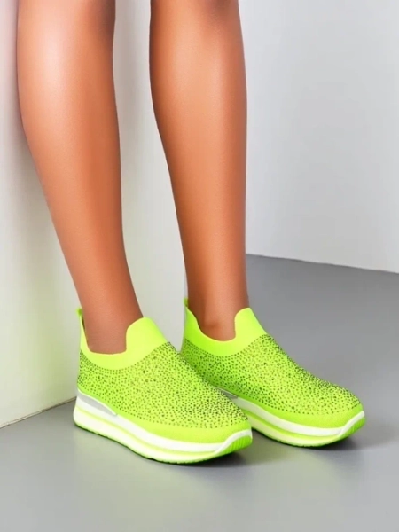 Pantofi sport din material pentru femei Royalfashion, cu strasuri Adeq