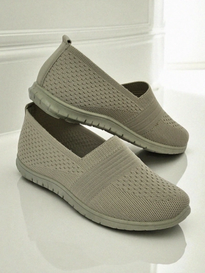Gaia Verde dames mocassins - comfortabele groene stoffen schoenen met platte hak