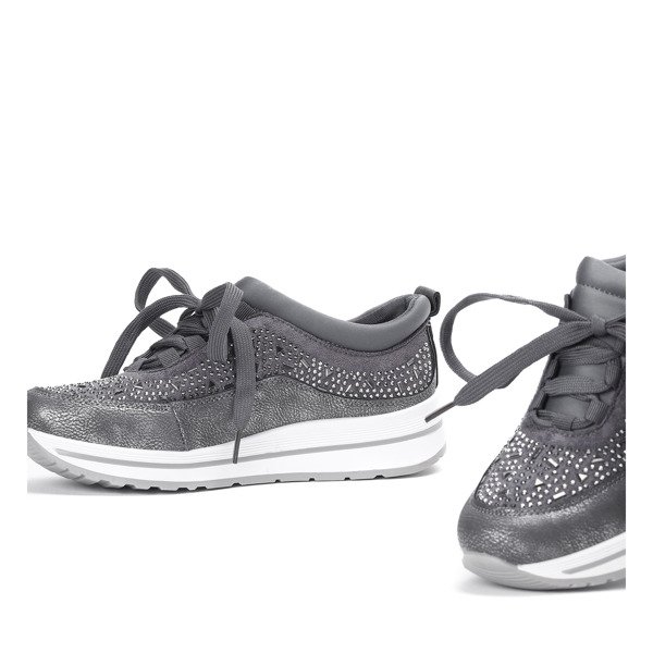 Szare buty sportowe z cyrkoniami Austen - Obuwie