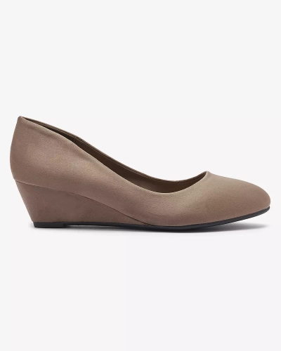 Pantofi clasici de damă din eco-suede de culoare kaki Jiwita - Încălțăminte