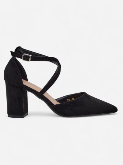 Royalfashion Pantofi de damă din eco-piele întoarsă cu barete Kanastru