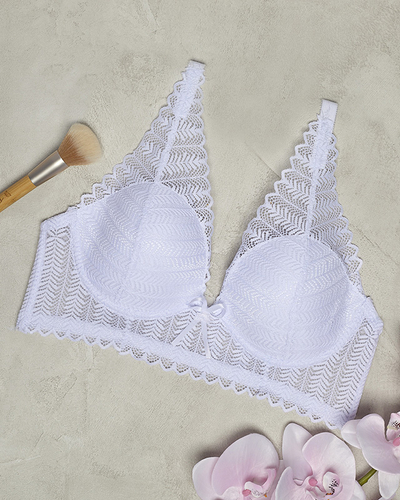 Sutien de dama alb din dantela - Lenjerie intima
