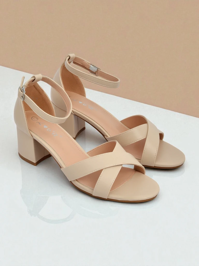 Royalfashion Sandale de damă cu toc jos tip bloc Eleganza Strap