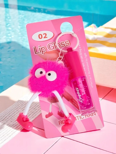 Luciu de buze pentru copii cu un monstrușor pufos Fuchsia