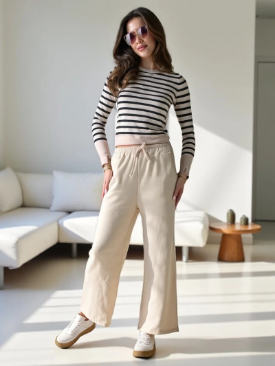 Royalfashion Pantaloni largi de trening pentru femei
