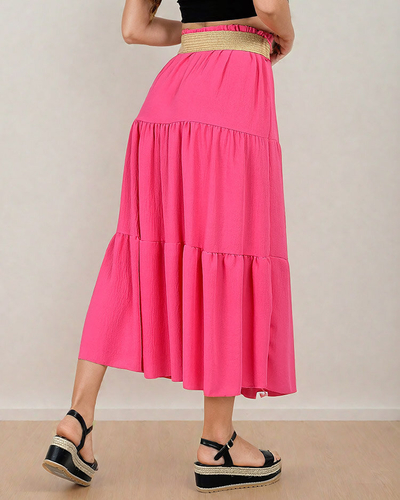 Royalfashion Fustă midi de damă cu curea