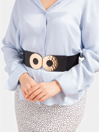 Royalfashion Curea elastică cu cataramă decorativă aurie