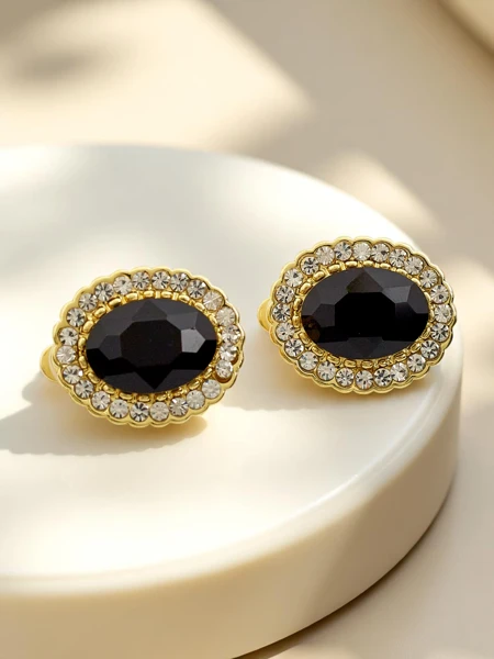 Royalfashion Cercei de damă cu clips cu cristal și zirconiu cubic