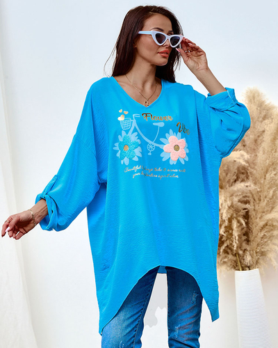 Royalfashion Bluză cu imprimeu mai lungă pentru femei