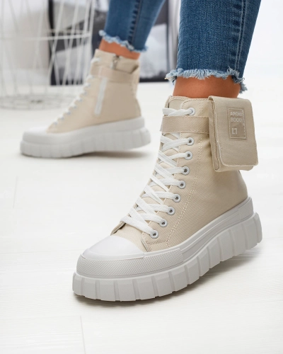 Adidași cu platformă înaltă de damă bej Uprella - Încălțăminte