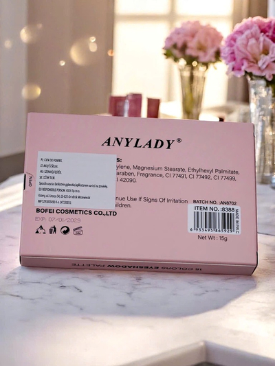 ANYLADY Paletă de 15 farduri de pleoape cu sclipici și mate Ruby Glamour