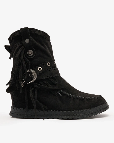 Royalfashion Cizme negre pentru femei cu ancoră ascunsă Dibisa