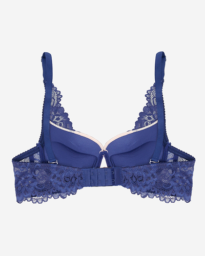 Sutien senzual din dantelă roz și bleumarin - Lenjerie intimă
