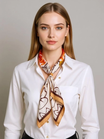Apollina Orange Women's Polyester Scarf - Stylish Lightness