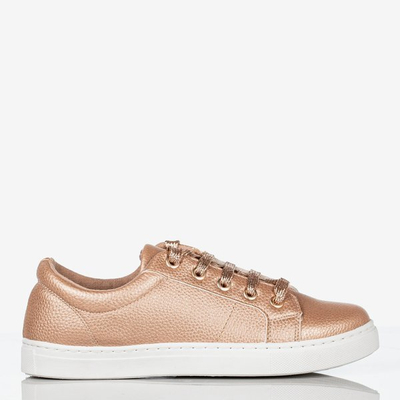 Damskie buty sportowe różowe złoto Natali - Obuwie