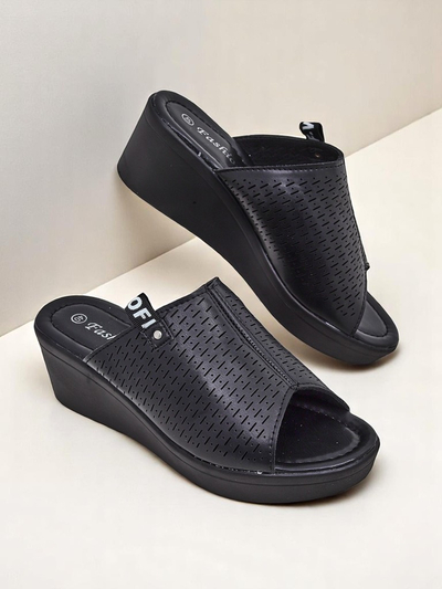Royalfashion Klapki pou fanm sou talon Luna Wedge