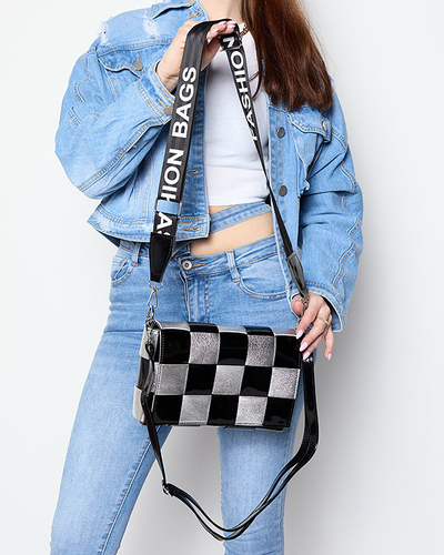 Geanta de dama mica neagra si argintie - Accesorii