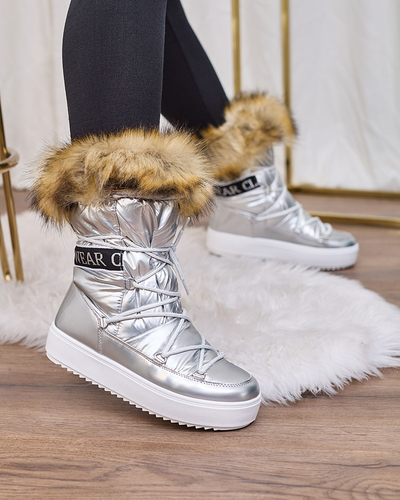 Royalfashion Silver cizme de alunecare a'la cizme de zăpadă pentru femei Gomllo
