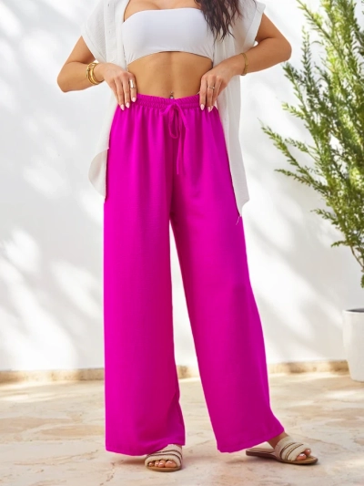 Pantaloni largi pentru femei Royalfashion cu talie elastică