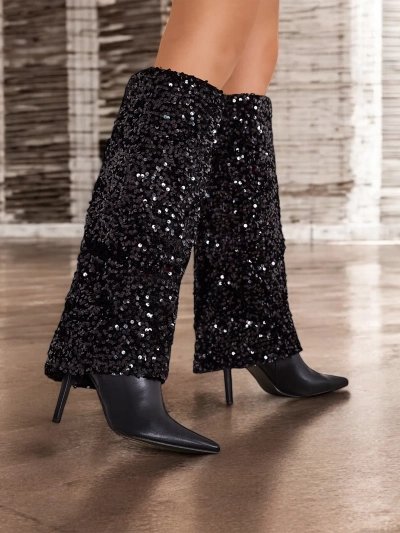 Cizme înalte pentru femei Royalfashion cu zirconii Endove