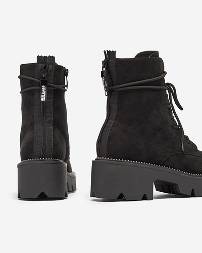 Cizme de damă negre cu toc negru Savet- Footwear