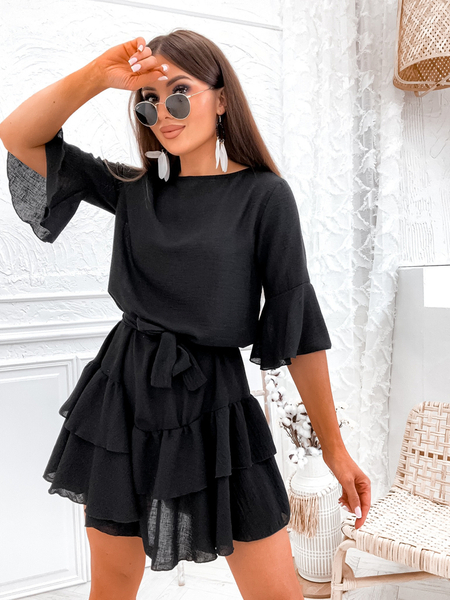 Royalfashion Rochie mini pentru femei din in