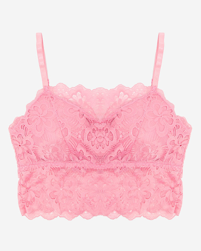 Bralette de dama roz din dantela - Lenjerie intima