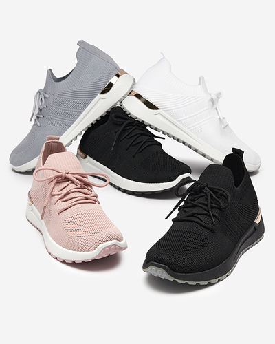 Sneakers Dama Mistrale Negri cu Toc Plat