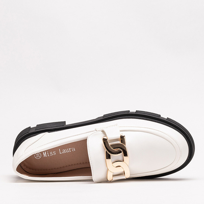 Pantofi albi de dama cu lant Semla - Incaltaminte