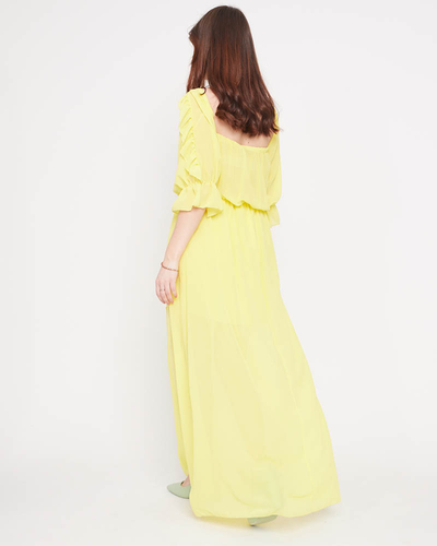 Rochie maxi spaniolă galbenă pentru femei - Îmbrăcăminte