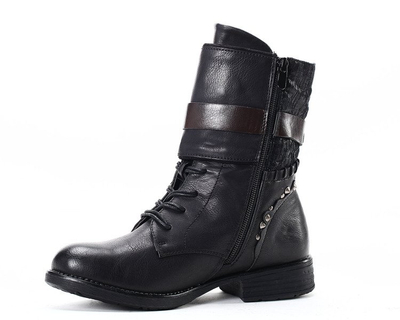 Czarne wysokie workery Soefinna - Obuwie