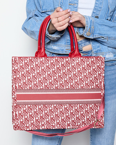 Geanta rosie shopper dama cu imprimeu - Accesorii