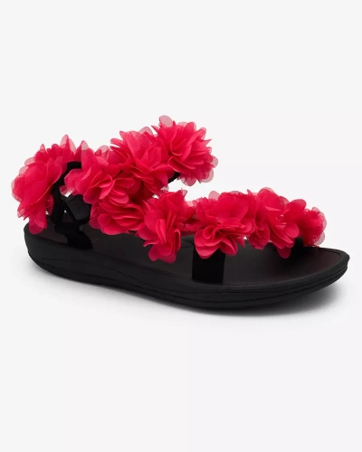 Royalfashion Fucsia Sandale de damă cu flori Alferroy
