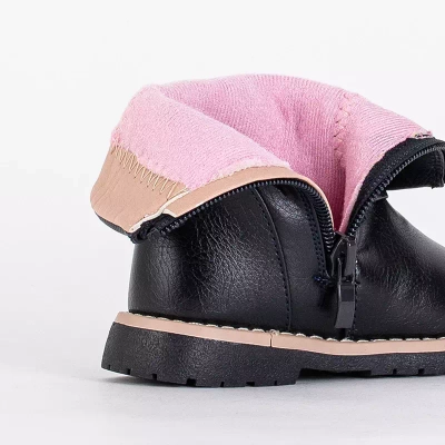 OUTLET Cizme copii bleumarin cu piele ecologica Kisso- Incaltaminte
