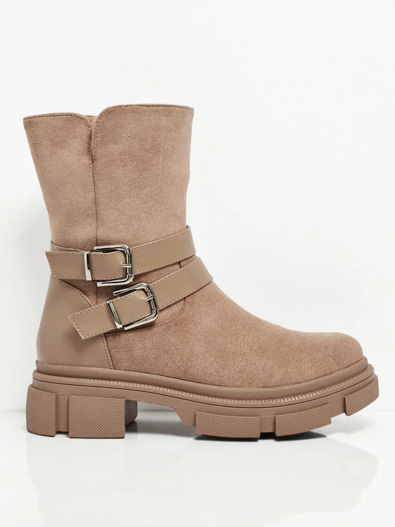 Botine înalte de damă din piele ecologică întoarsă Callire