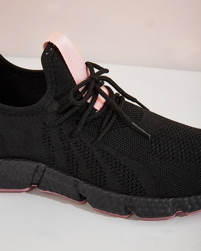 Pantofi sport de dama Bommgi negri si roz - Incaltaminte