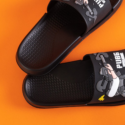 Papuci din cauciuc negru pentru femei - Încălțăminte