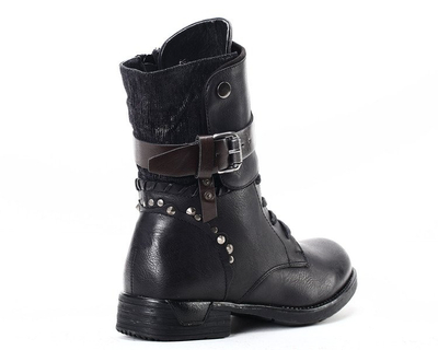 Czarne wysokie workery Soefinna - Obuwie